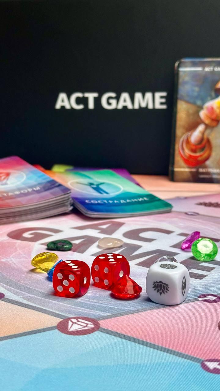 Игровое поле ACT GAME, кубики и карточки